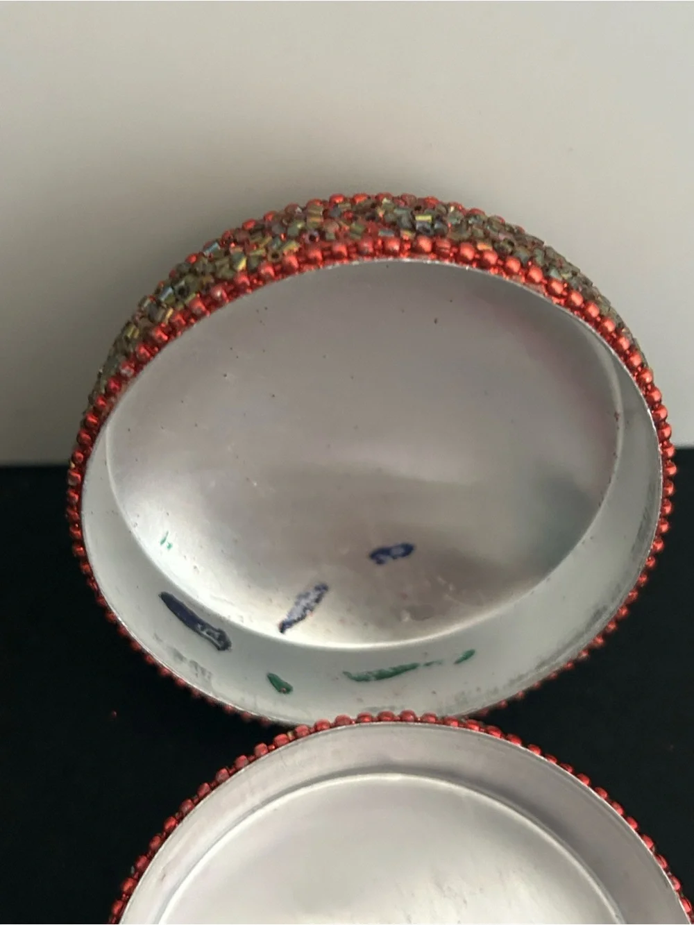 Pier 1 Set of 3 Round Jeweled Aluminum Trinket Jewelry Storage Boxes